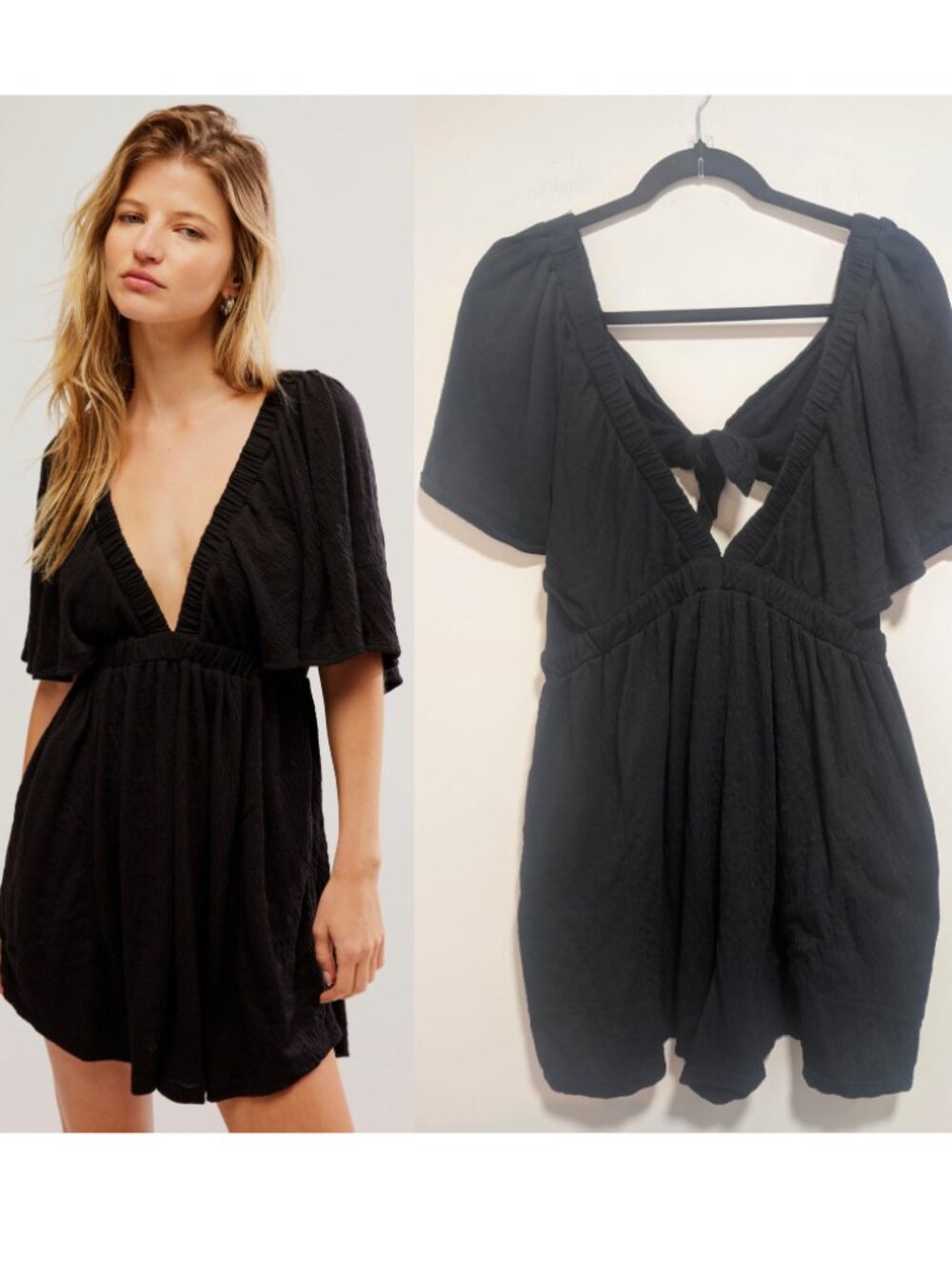 Free People Beach | La La Romper In Black